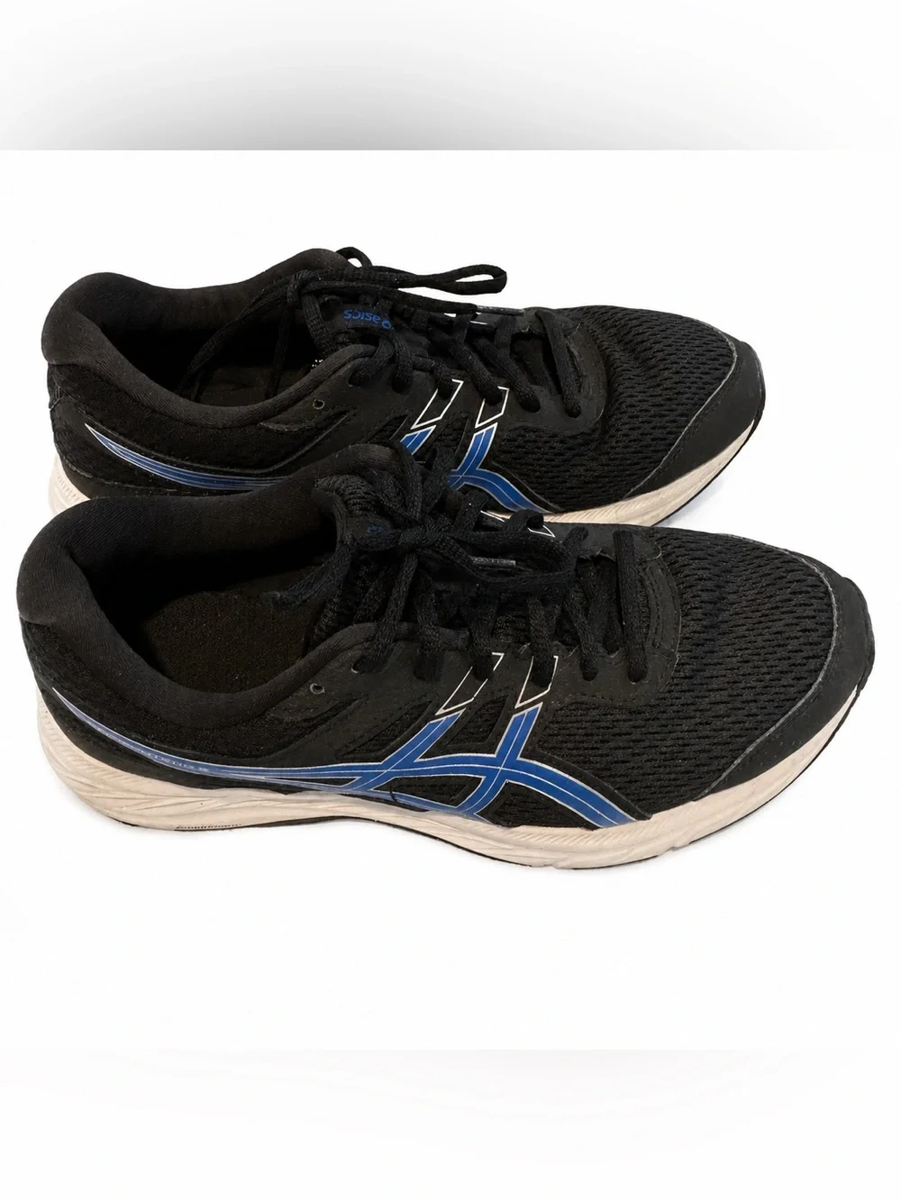 ASICS Gel-Contend 6 Men’s Size 7 Black Blue Running Athletic Shoes 1011A667